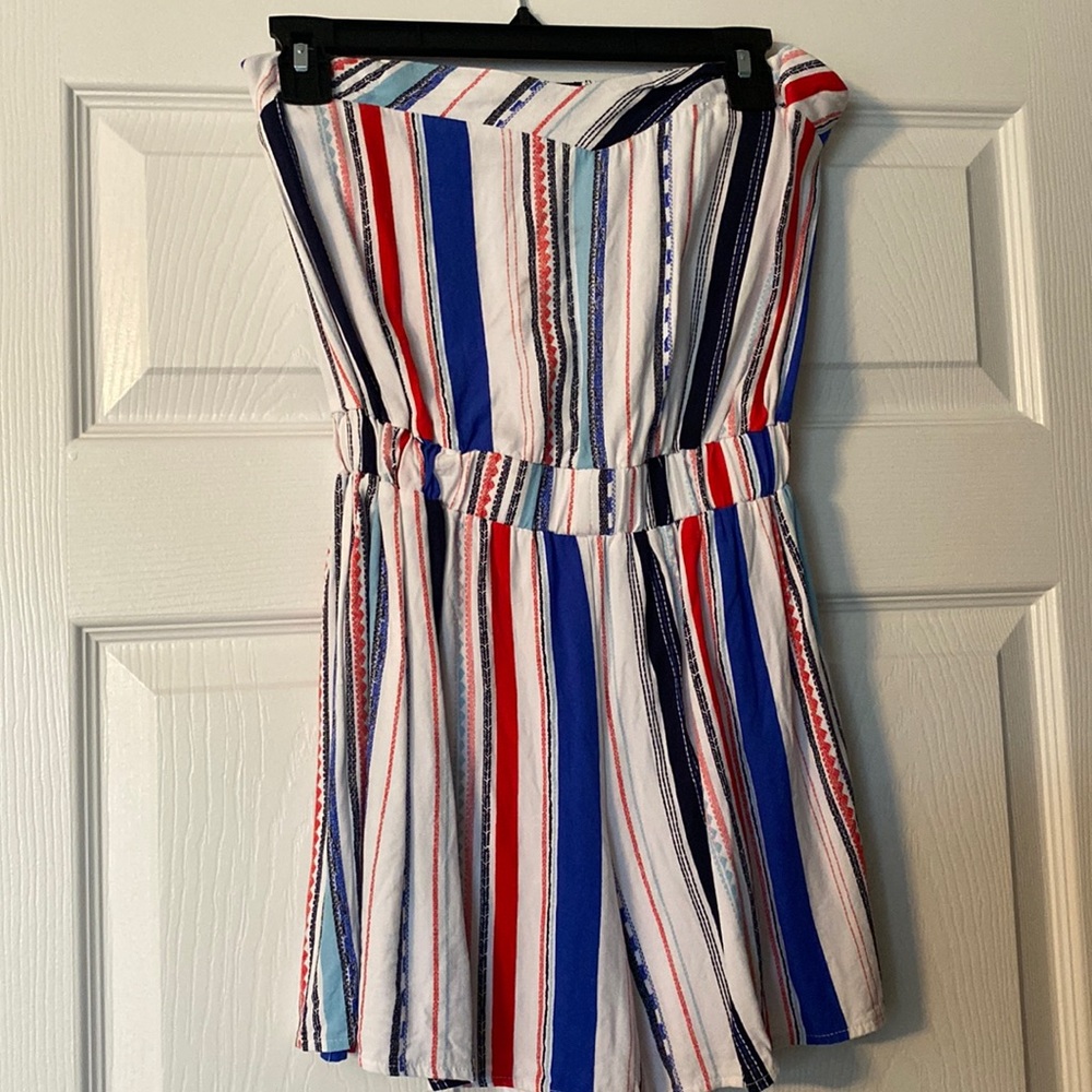 Small Strapless Striped Romper